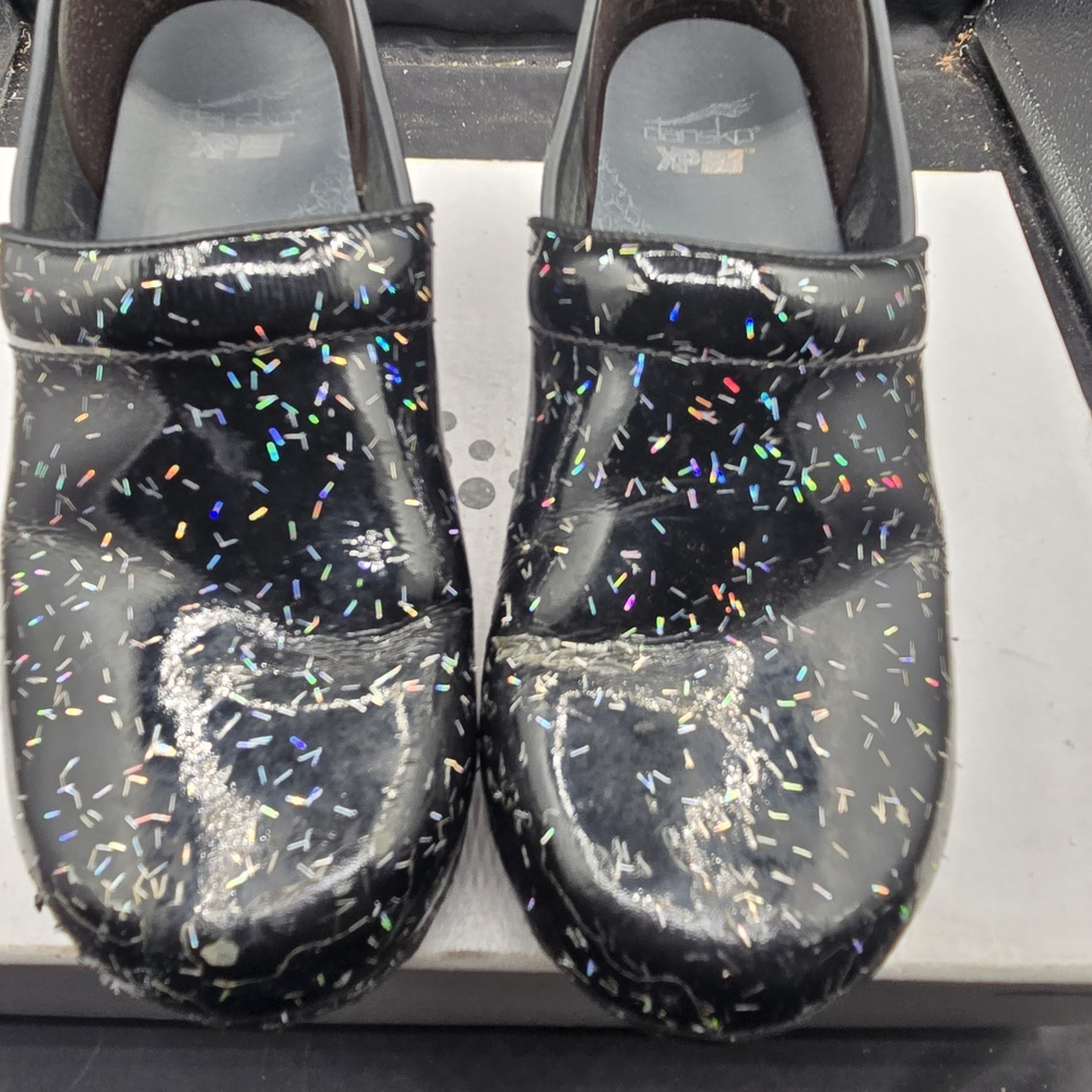 Dansko Black Sparkle Mules